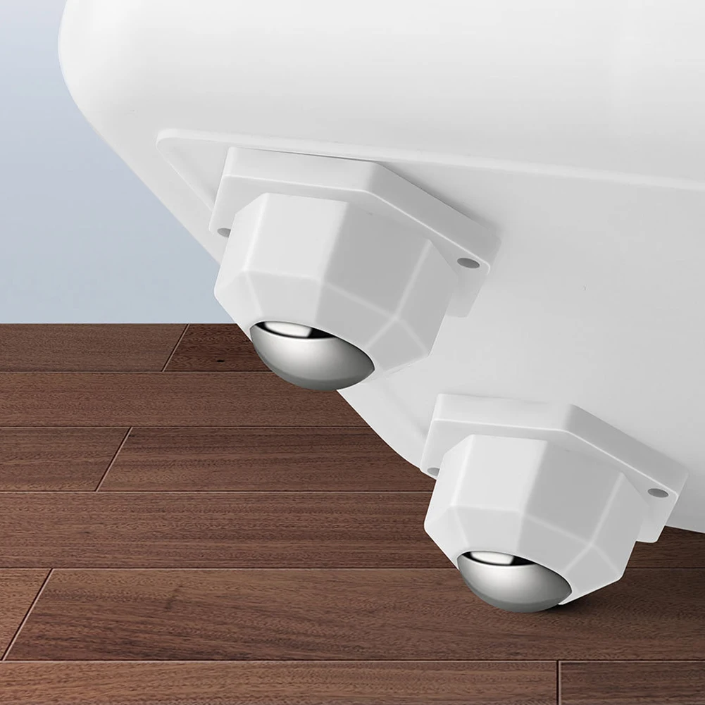 4pcs Moving Roller Kit Self Adhesive Pulley Wheels 360 Degree Rotation Versatile for Trash Can Storage Box Small Furniture