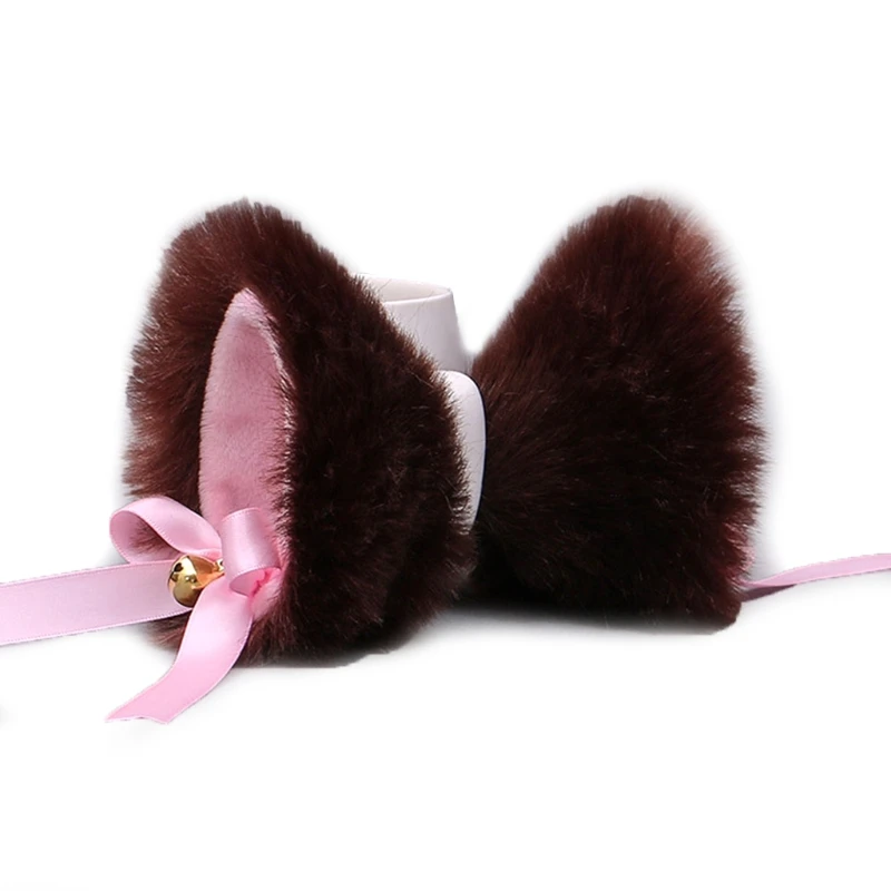 1 쌍 일본 여자 여자 로리타 애니메이션 헤어 클립 고양이 귀를위한 귀여운 모피 Bowknot 벨 코스프레 의상 스냅 파티와 머리핀