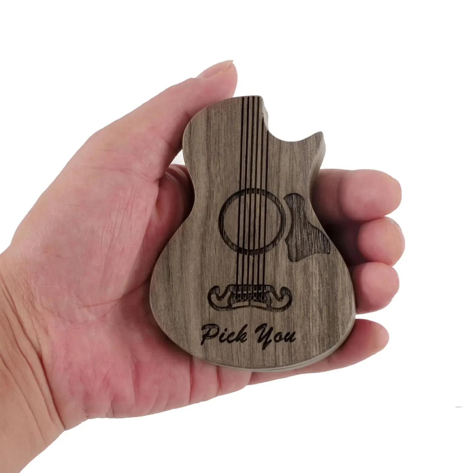 Guitar Pick Box Classical Guitar Picks for Present Bass Wooden Acoustic Pick Bass Plectrum Wood Box