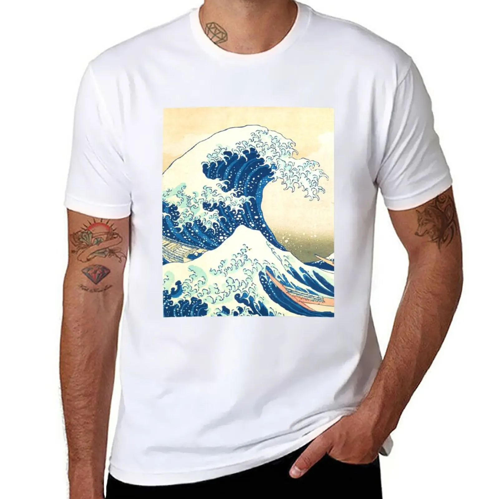 

New The Great Wave off Kanagawa - by the Japanese artist Hokusai T-Shirt cute tops Short sleeve tee men workout shirt