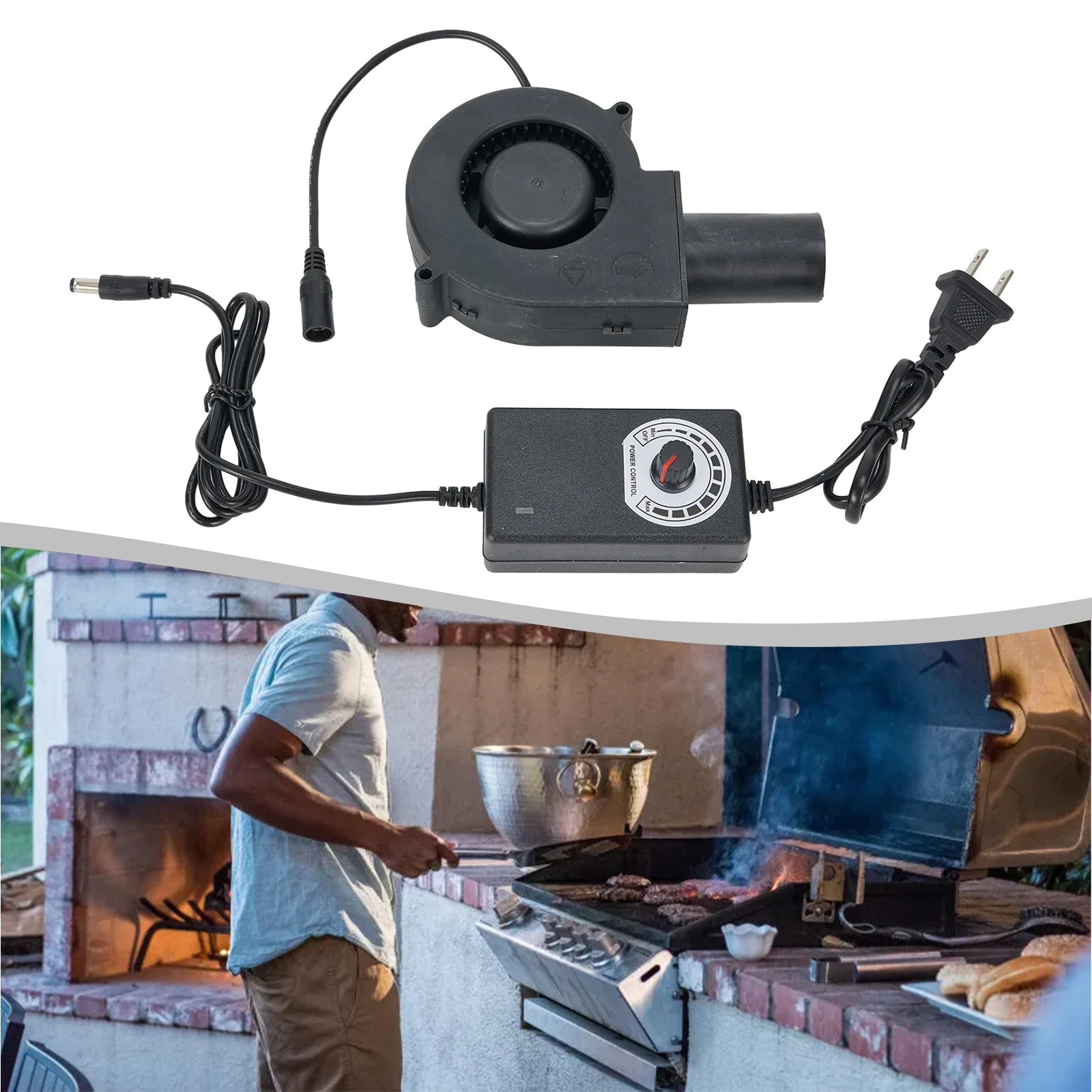 Garden Adjustable Air Blower Air Outlet BBQ Tools 97mm Blower Fan Cooking BBQ Heater Portable Machine Camping