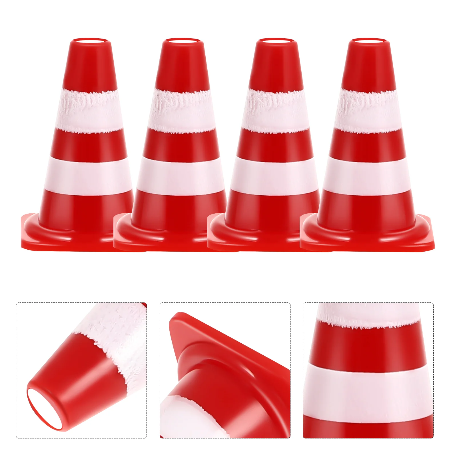 60 Pcs Roadblock Simulation Props Sign Cone Toy for Kids Mini Footballs Small Traffic Cones Abs Roadblocks Child Miniature Toys