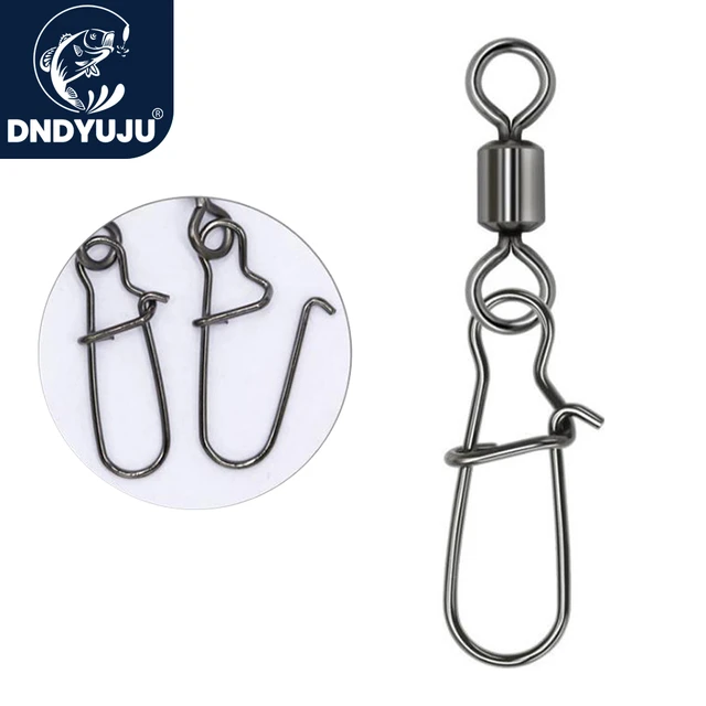 DNDYUJU 100pcs Stainless Steel Fishing Connector Pin Bearing Rolling Swivel  Snap Fishhook Lure Swivels Tackle Accessories - AliExpress