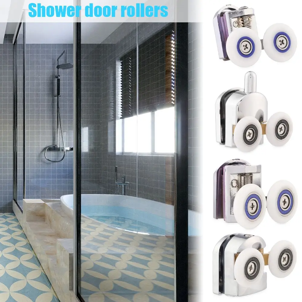 Durable Sliding Bathroom Accessories Double-Wheel Shower Door Rollers Replacement Wheel Runners 6