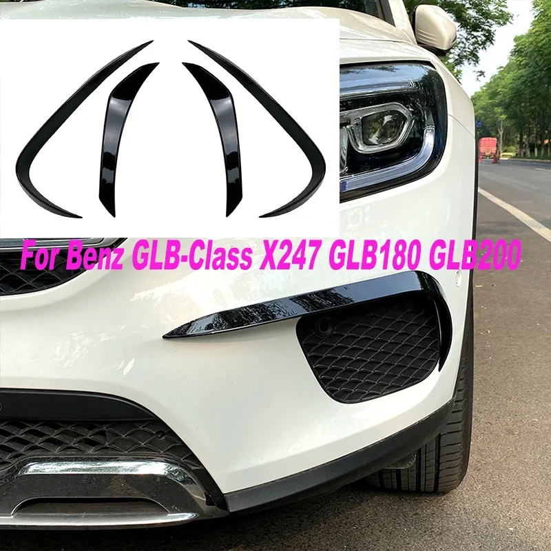 

For Mercedes-Benz GLB-Class X247 GLB180 GLB200 Wind Blade Front Bumper Front Wind Knife Exterior Decoration Spoiler Modification