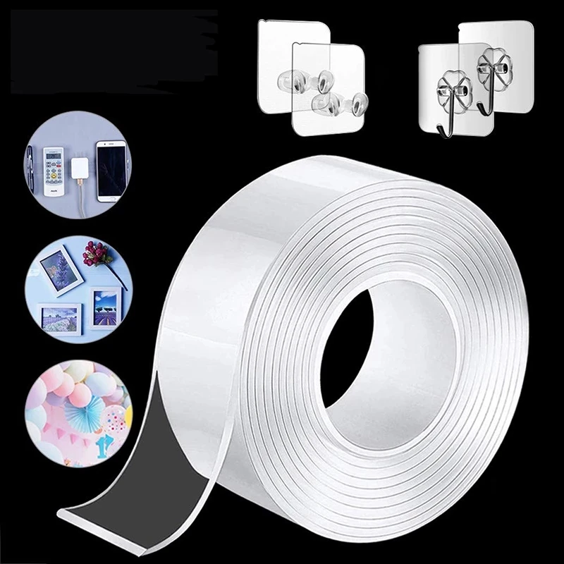 10M/5M/3M/1M)Newest Nano Tape Double Sided Tape Transparent NoTrace  Reusable Waterproof Adhesive Tape Cleanable Home