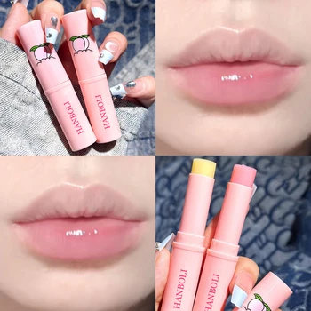 Peach Lip Balm Clear Hydrating Long-lasting Moisturizer Jelly Lipstick Temperature Change Color Lip Balm Korean Lip Care Makeup