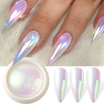 Unicorn Chrome Nail Powder Neon Aurora Mirror Iridescence Nail Pigment Mermaid Pearl Effect Glitter Makeup Nail Art Decorations 1