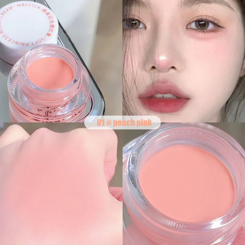 MAFFICK Blush Mud Velvet Matte Blusher Face Pigment Lasting Beauty Natural Rouge Cream Tint Orange Peach Blusher Cosmetics 1PCS