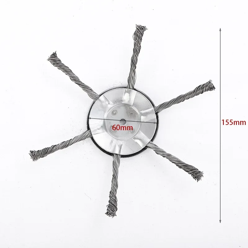 Steel Wire Wheel Head Grass Trimmer Head Universal Weeding Brush Brushcutter Removal Moss Rust 1PC