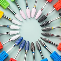 Diamond Ceramic Carbide Nail Drill Bit Rotate Burr Milling Nail Cutter Bits For Manicure Pedicure Tool Electric Drill Machine 1