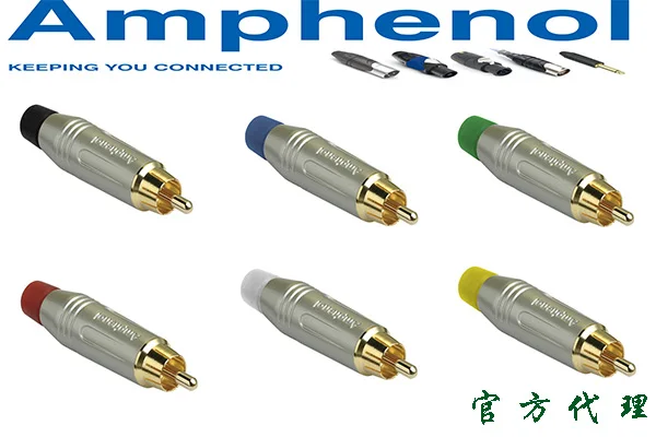 Amphenol Audio M-Series ปลั๊กโทรศัพท์ ACPR series ชาย Diecast Shell Gold Plated Contacts ซาตินเสร็จสิ้นและสี Grommet 1