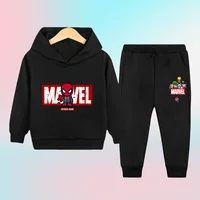 Marvel Spiderman Children Boys Hooded The Avengers Autumn Sweatshirts Clothes For Kids Pullovers Tops Teen Boys Hoodie Set