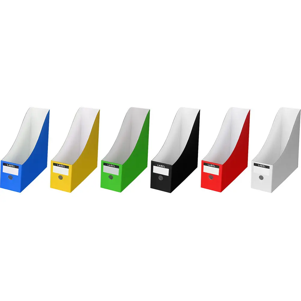 6Pcs 다채로운 파일 폴더 주최자 책 종이 잡지 파일을위한 데스크탑 문서 상자 사무실 학교 책상 보관함