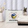 1 pc just a girl who love Volleyball pattern Makeup Bag,Makeup Bag for Teen Girls Sister Birthday Gift IdeasTeen Gifts 3