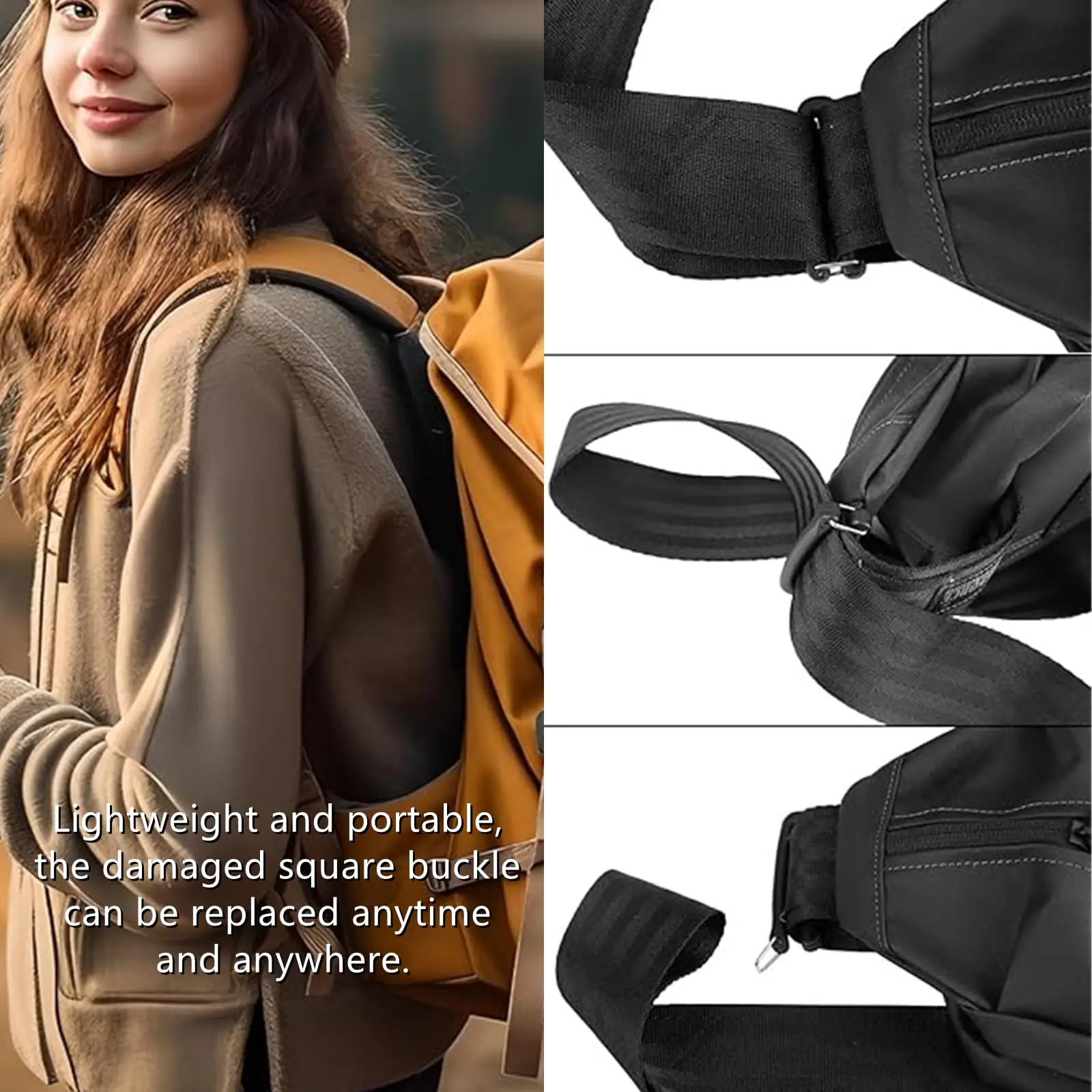 4 Stück Gurtbandhaken Schlüsselanhänger Clip Haken für Rucksack Gepäck für Gurtgeschirr Nylon Gurtband Camping Tasche Gürtel Koffer – Detail 4