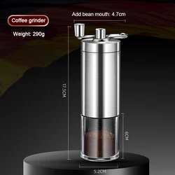 Premium Manual Coffee Grinder with Adjustable Ceramic Grinding Core (Stainless Steel)