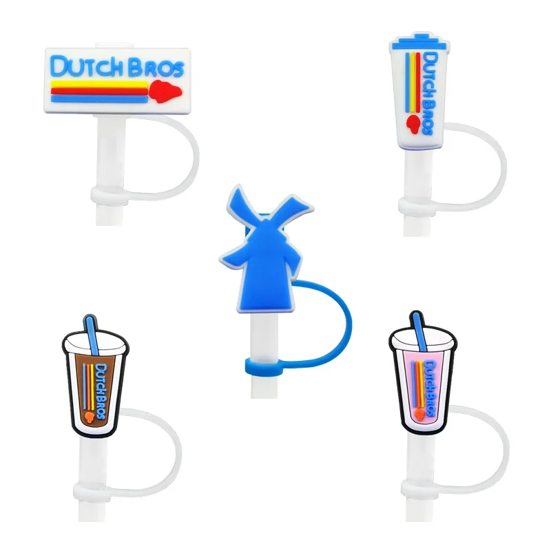100pcs Pvc Hot Sale Straw Cover Fashion Design Dutch Bros Straw Charms