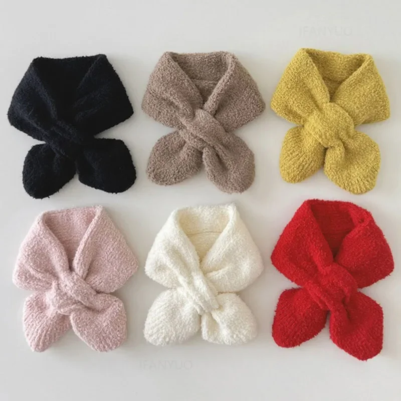 1-4Y Candy Color Girl Kid Scarf Simple Versatile Children Scarves Clothing Accessories Soft Warm Winter Boys Toddler Neckerchief