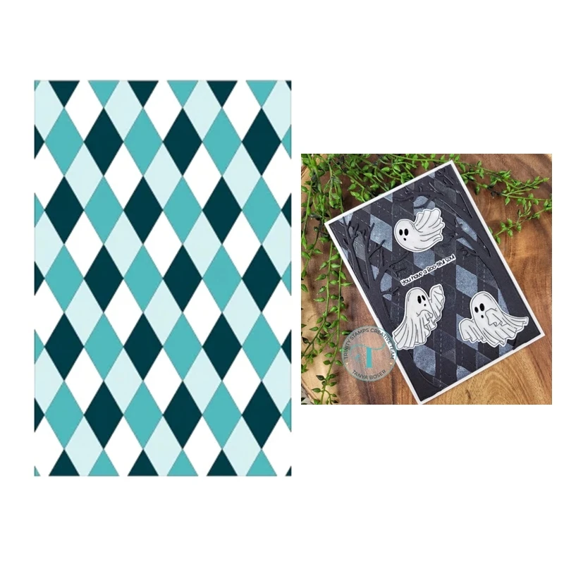

Retro Diamond Pattern Stencils New 2022 Scrapbooking For Paper Making Decoration Embossing Frame Card No Stamps Cutting Dies