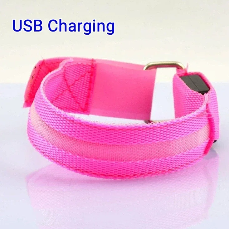 USB Rechargeable LED Safety Light Armband for Night Running and Outdoor Sports
