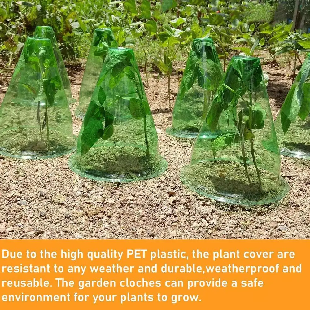

Garden Cloches Plastic Plant Cover Protectors Reusable Protector Proof Seedling Greenhouse Bell Animal Cover Plant Cover Pl B5M0