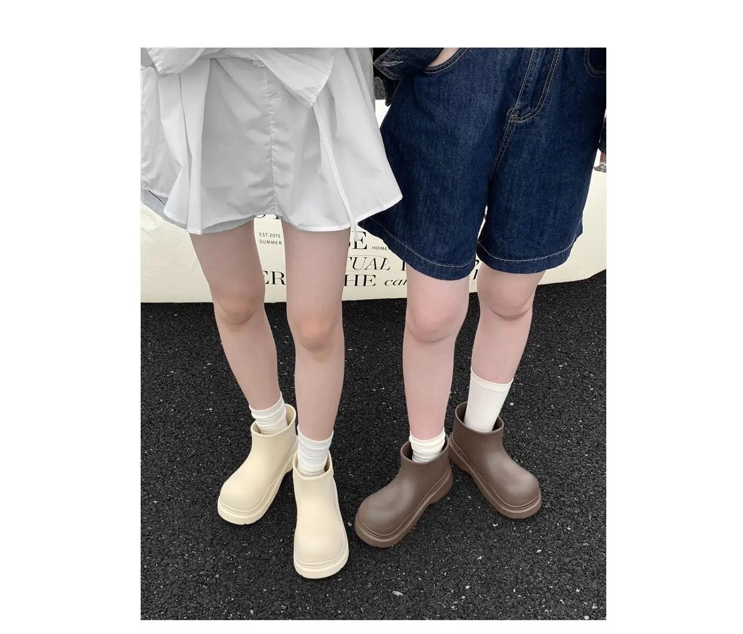 Modische, lockere High-End-Regenstiefel für Damen, wasserdichte Knöchelstiefel für den Outdoor-Einsatz, 2026 neue Frühjahrskollektion, dicke Sohle, rutschfeste Schuhe. – Detail 5