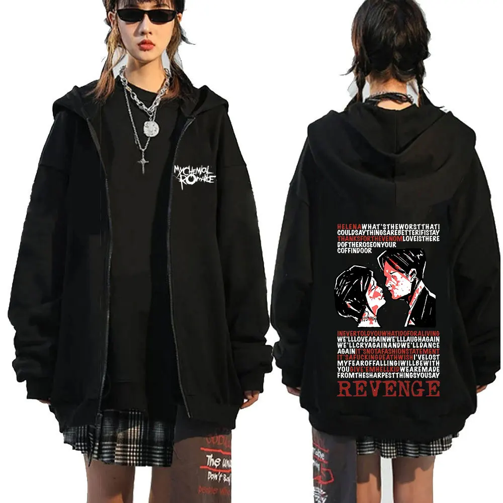 thumbnail image 1 of Sudadera con capucha de Rock Band My Chemical Romance Mcr Dead para hombre, sudadera con cremallera negra, Punk Emo, abrigos Vintage de moda, 1 of 5