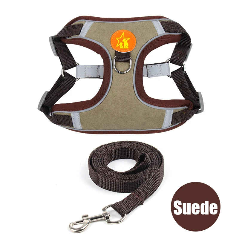 Dog Harness with Leash Set Reflective Walking Running Dogs Collars No Pull Outdoors Travel Pet Chest Strap Vest for Small Dogs 