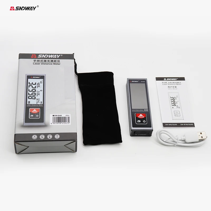 Laser Tape Measure 40M Digital Laser Rangefinder Distance Meter