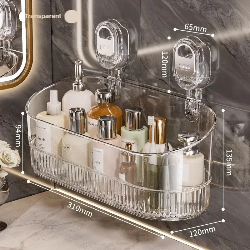 Rusopobe Ventosa per Doccia ad Angolo, Nuovo Organizer per Doccia da Bagno Rimovibile Potente Cestino per mensola per Doccia con aspirazione per la Cucina del Bagno(F