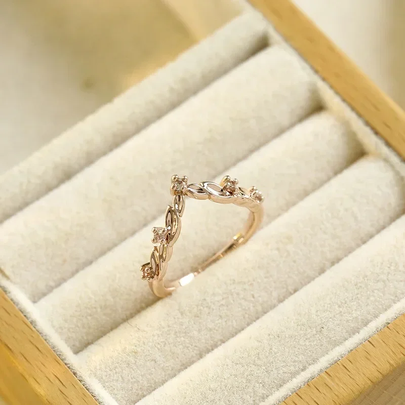 Women Simple Ring Small Fresh Copper Inset Artificial Zircon Ring Classic Personality Rings for Women Jewelry Bling Ring Men 3