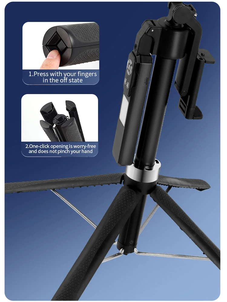 Auto Face Tracking Tripod 360° Rotation with Light Foldable Selfie