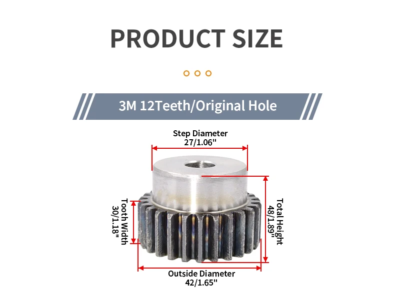 1/2/4PCS Konvex Getriebe 3M 14T/15T/16T/18T/20T Gerade Ritzel Getriebe Mit Schritt Innen Loch 12/14/16/18/20/30mm CNC Übertragung Getriebe – Detail 3