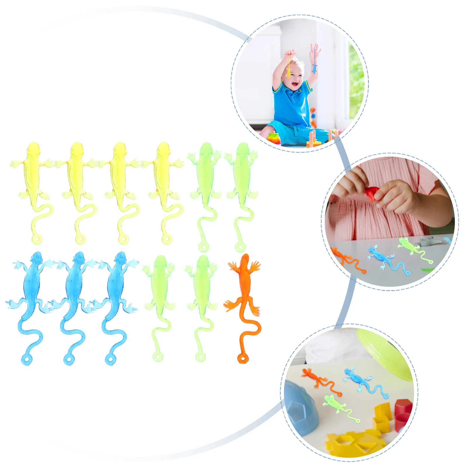 

12/24pcs Stretchy Sticky Toys Funny Sticky Lizard Animals Hand Toys Sensory Relief Stress Toys For Kids Party Favors