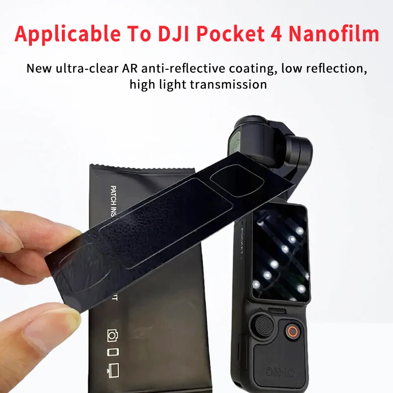 DJI Pocket 4 스크린 렌즈용 나노 AR 스크린 보호 필름, 눈부심 방지, 스크래치 방지, 초투명 보호 필름.