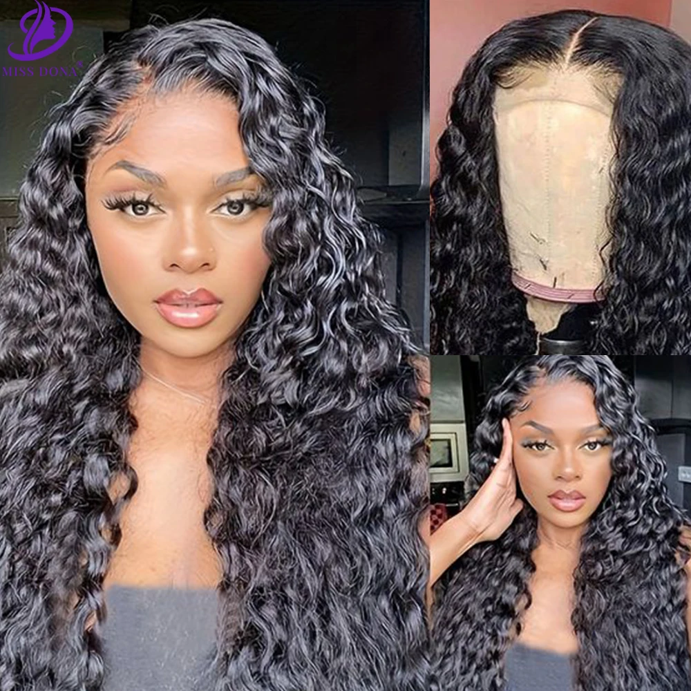 

Wholesale 5pcs 24-42 inch Deep Wave Hair Wigs 4*4 Transparent Lace Front Wigs 180% Density Remy Hair Wigs for African Women