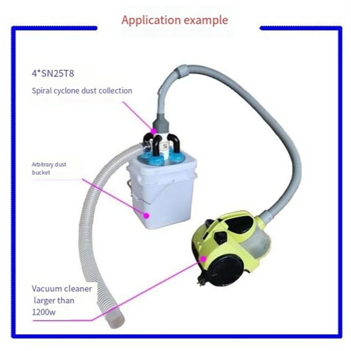 Collettore di polveri Cyclone Mini piccolo estrattore industriale strumento per la lavorazione del legno aspirapolvere filtro separazione casa fai da te - immagine 3