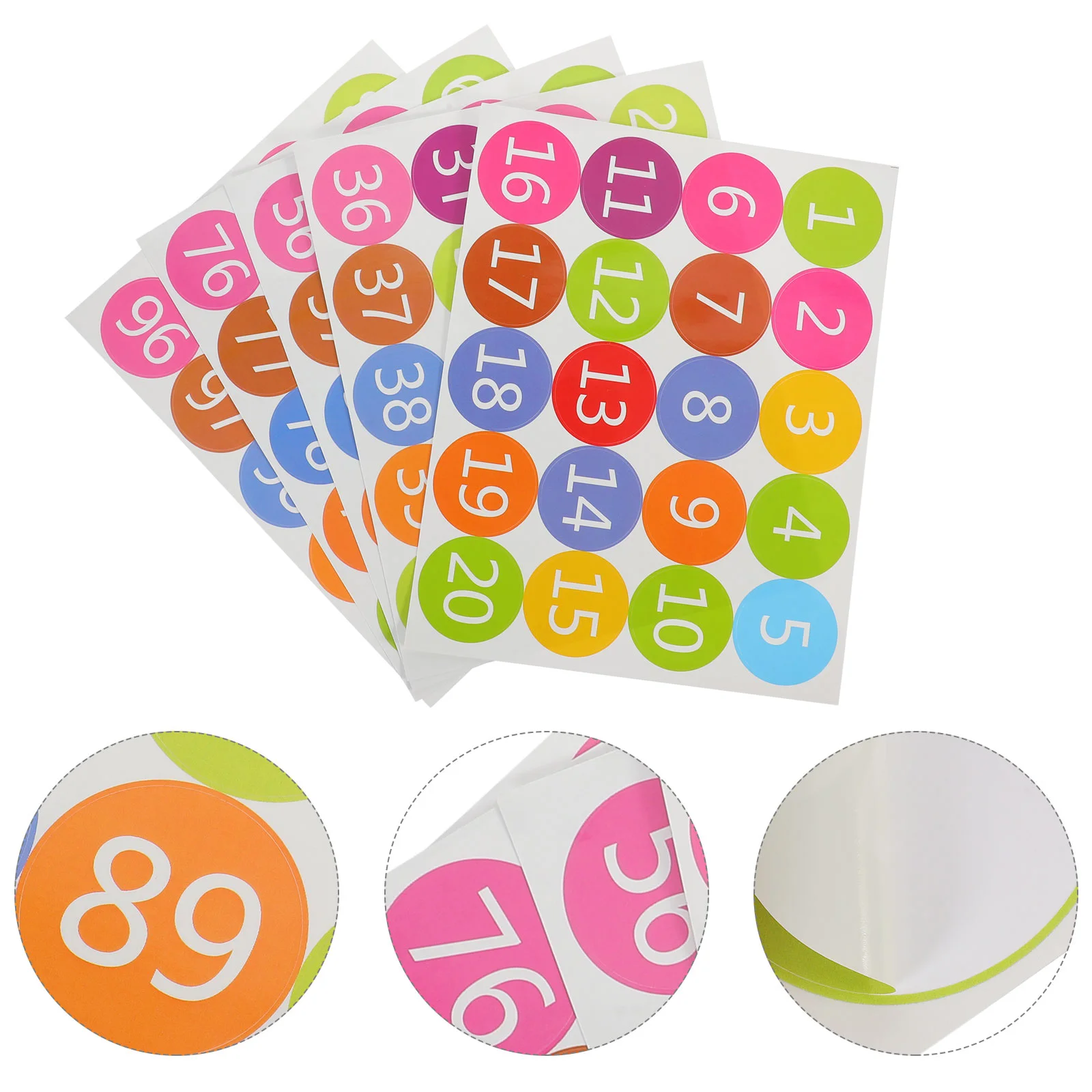 

100 Pcs Decal Universal Label Floor Stickers for Classroom The Circle Marking Number Dots Numbers Office