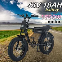 Off-road Electric bicycle 1500W motor 48V18AH lithium battery Adult Ebike 20Inch Fat Tire Hydraulic Brake mountain Electric Bike