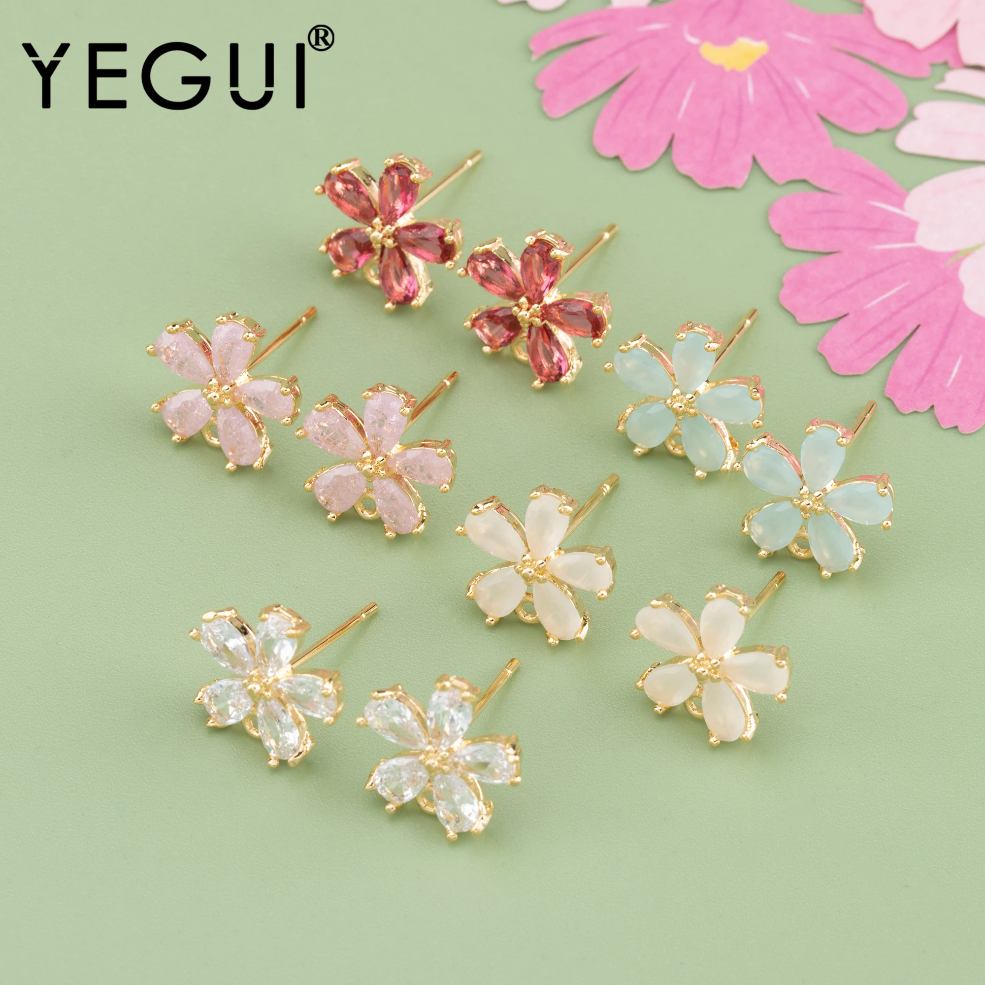 YEGUI MA62, 보석 액세서리, 니켈 프리, 18k 금 도금, 구리, 지르콘, ..