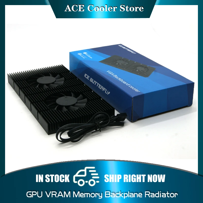 Gpu Backplate Radiador para Rtx3090 3080 3070 Placa de Vídeo Dissipador Calor Vga Vram Memória Cooler Pwm Ventilador Kit Refrigeração Alumínio 90*180*15 mm