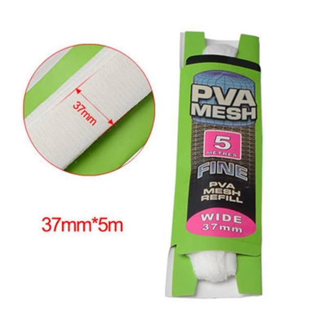 1PC 5M PVA Soluble Mesh Fishing Water Dissolving Mesh 25mm 37mm Carp Fishing  Feeder Trap Bait