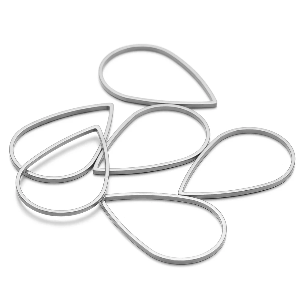 20/50pcs 스테인레스 스틸 워터 드롭 모양의 커넥터 쥬얼리 귀걸이 목걸이에 대한 펜던트의 매력 액세서리 만들기 도매