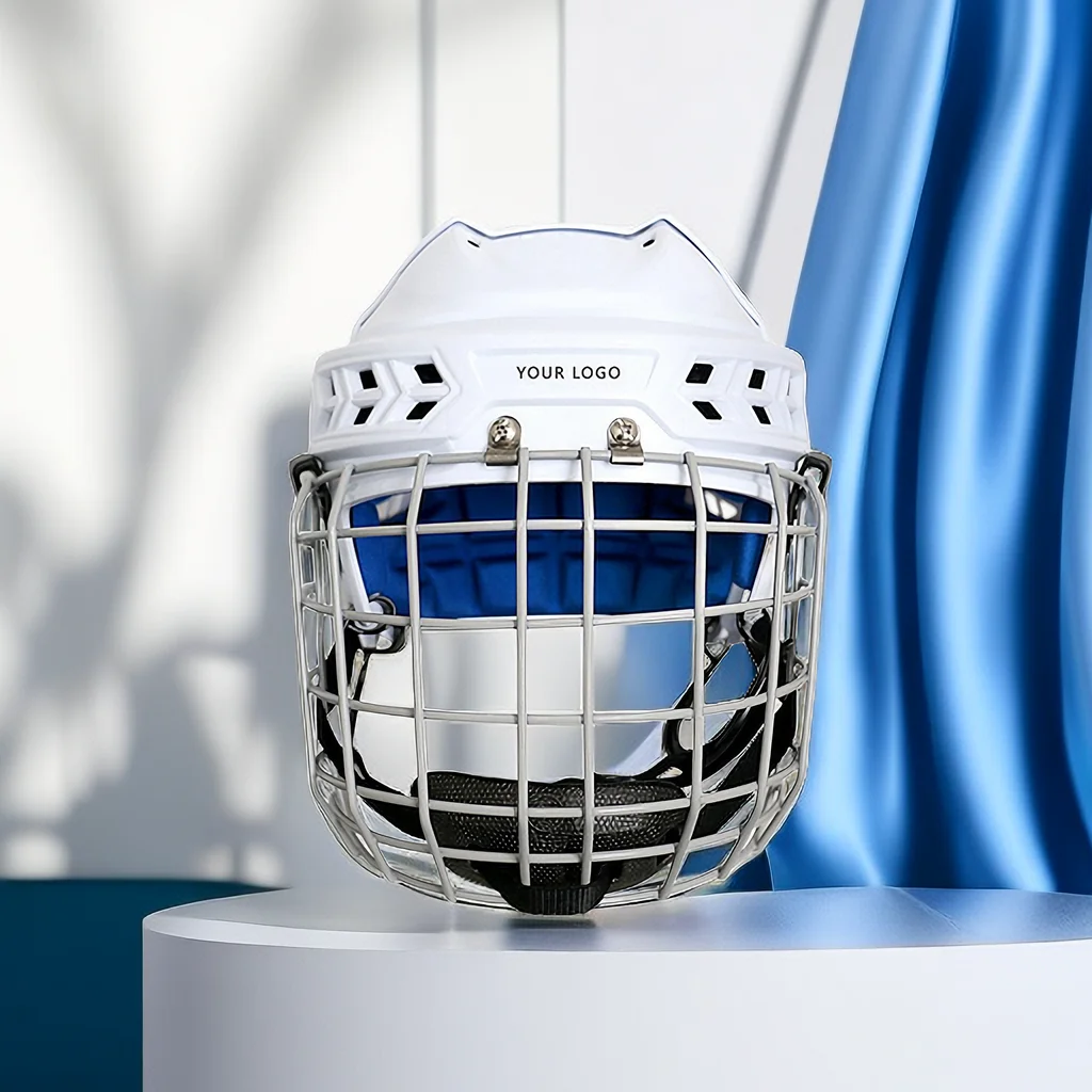 Unisex hockey impact-resistant PP shell adjustable head and tail roller skating helmet hard hat protection ice hockey helmet accessories