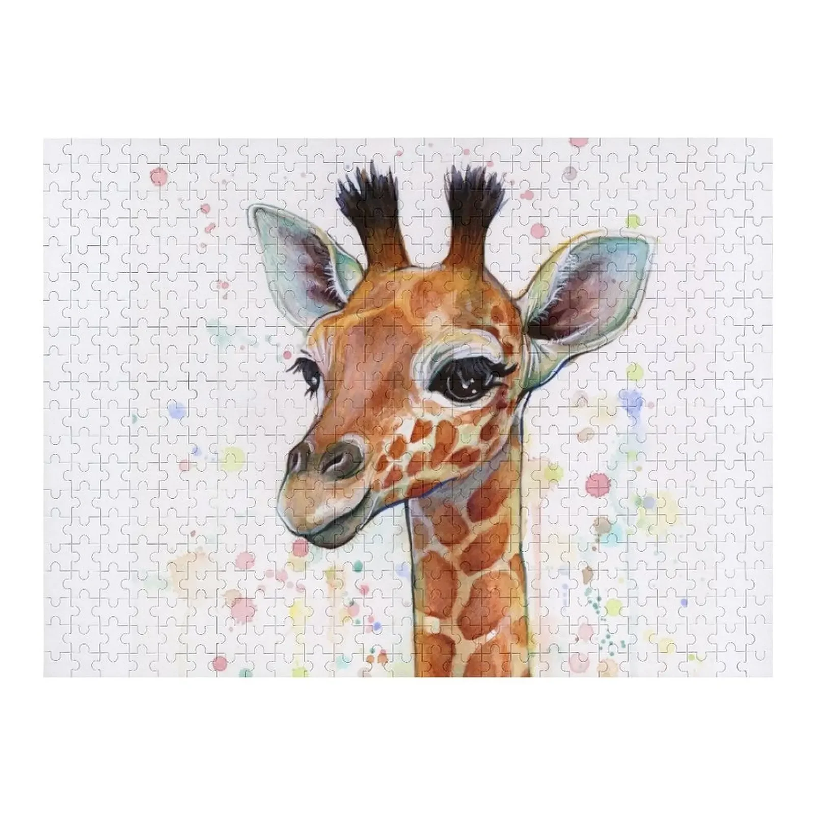 

Baby Giraffe Watercolor Painting, Nursery Art Jigsaw Puzzle Custom Personalized Gift Ideas Puzzle