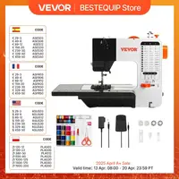 VEVOR Sewing Machine Portable Dual Speed Home DIY 38 Built-in Stitches & Reverse Sewing Pedal Extension Table 42pcs Accessories 1