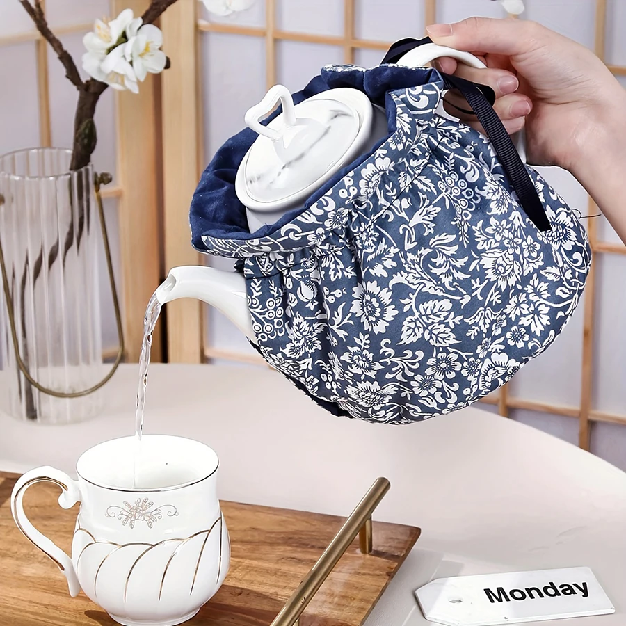 Teapot Cover Insulation Cover Heat Preservation Dustproof and Scalding Proof Cloth Cover Clip Cotton 1PC