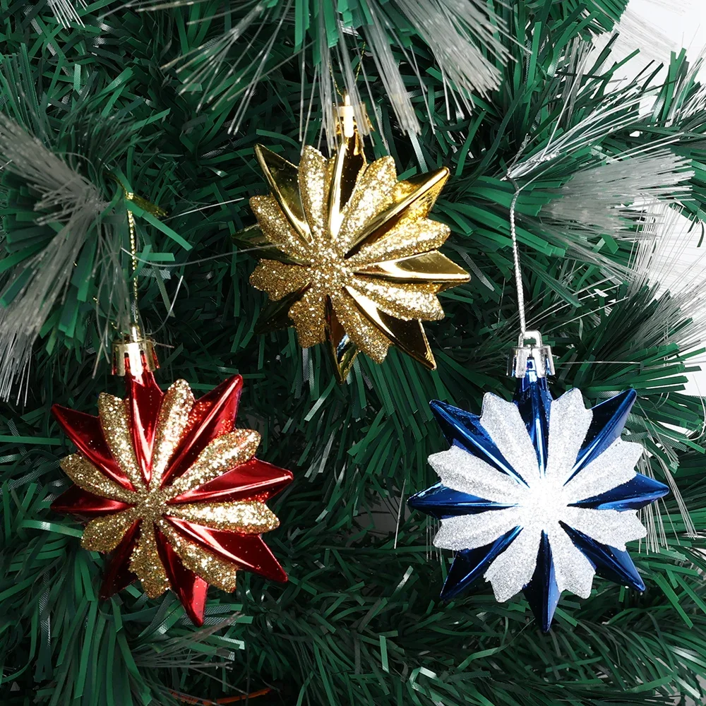 4Pcs Merry Christmas Pendant Gold Star Xmas Tree Hanging Ornaments Christmas New Year Navidad Decorations Xmas Kids Gifts