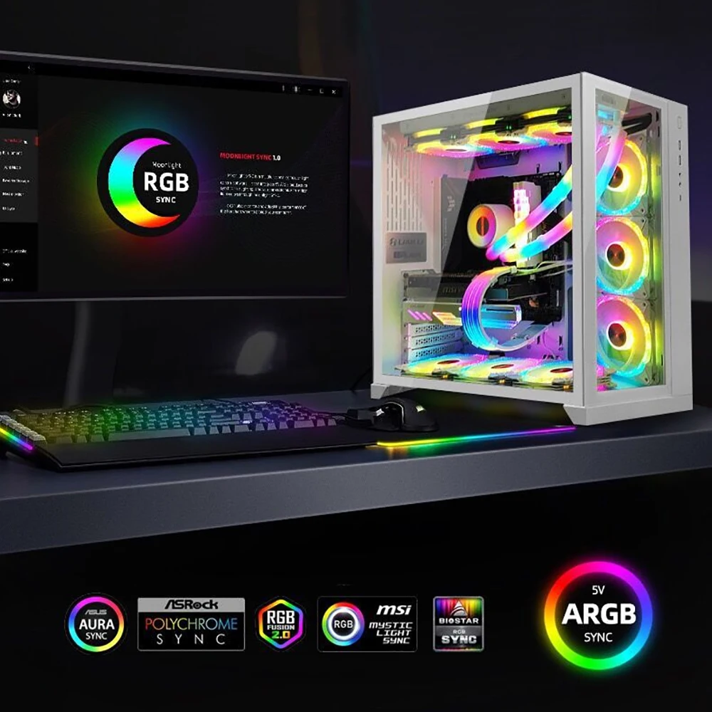 부드러운 튜브 ARGB 조끼 Aura Sync 빛나는 슬리브 실리콘 물 냉각 라디에이터 튜브 5V 3PIN ARGB 4PIN 컴퓨터 케이스 장식